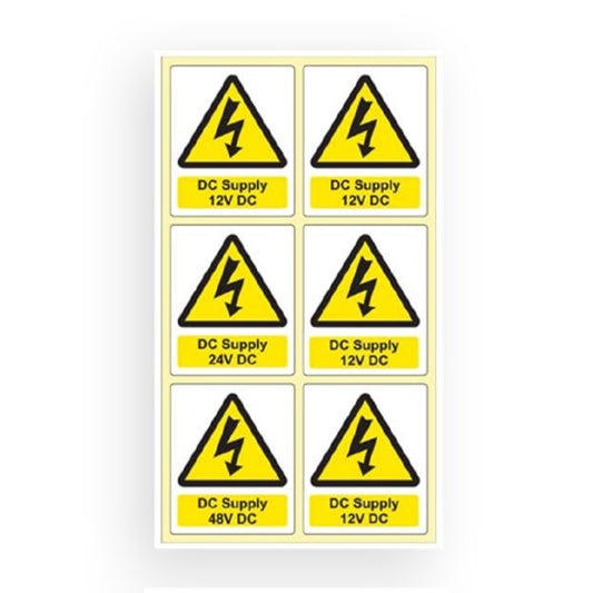 Customark Ltd Battery Hazard label ( 6 x DC Supply )