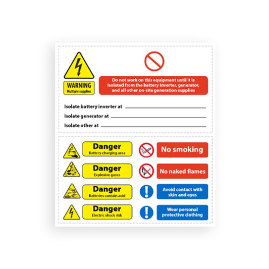Customark Ltd Battery Hazard label ( 160mm*90mm x2 )