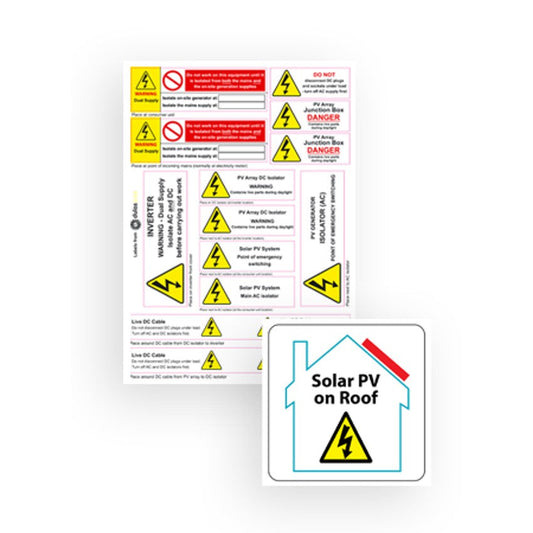 Customark Ltd PV on Roof and Hazard Labels Pack