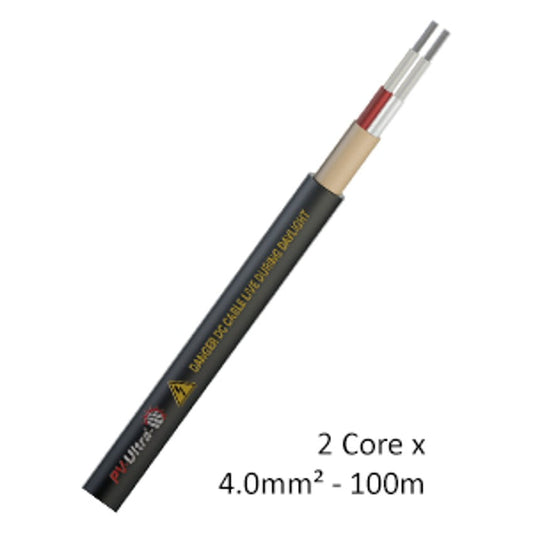 Doncaster Cables 4mm2 Two Core DC Cable 100m - Red and Black
