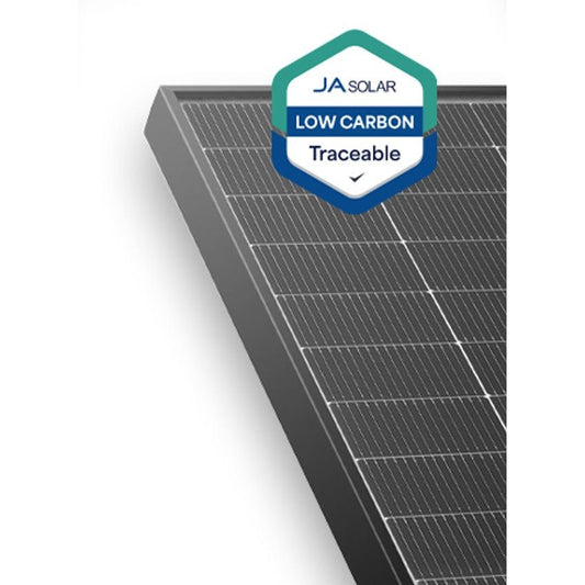 JA Solar 455W N-type Double Glass Bifacial LB Traceable Low Carbon with MC4-EVO2 connectors (Black Frame)