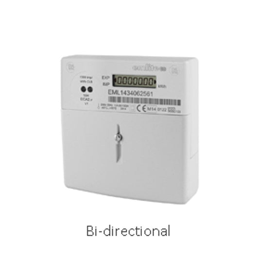 Emlite 1-ph Bi-Directional generation meter 100A (1000 pulse/kWh) incl. Cover