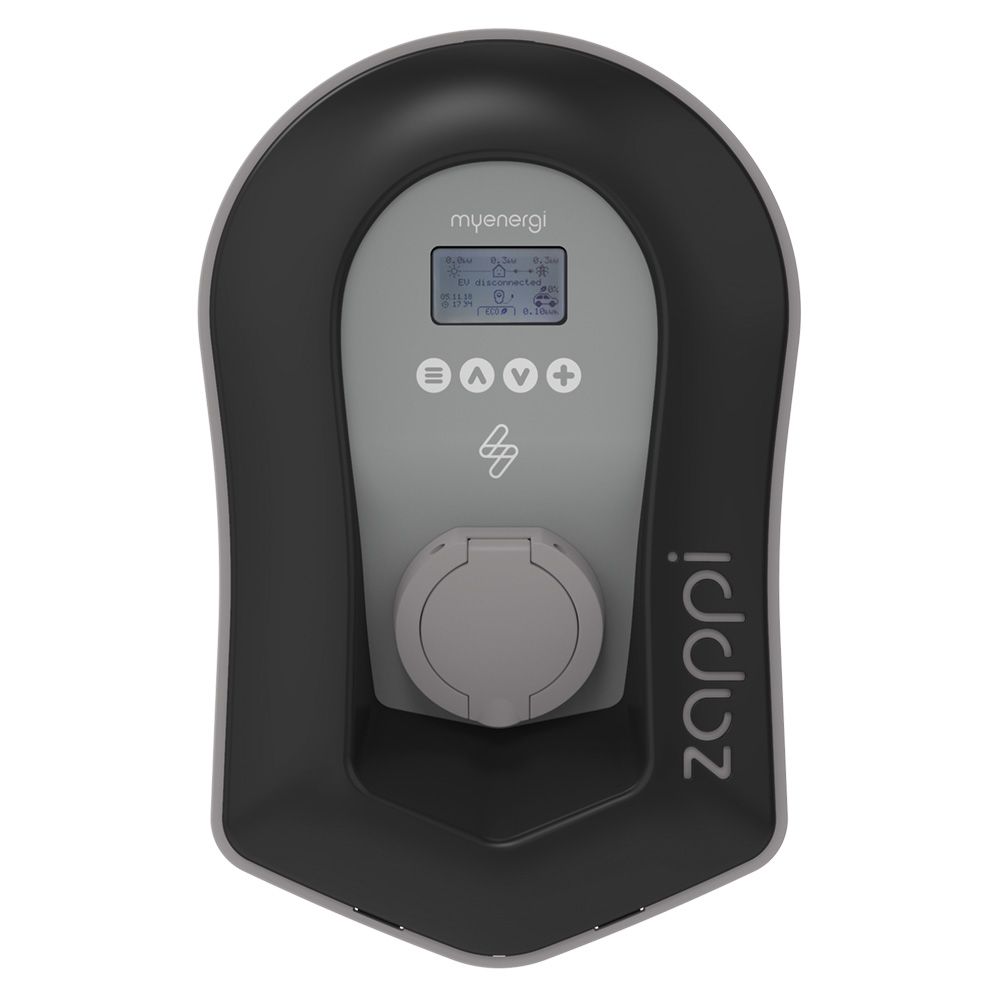 Zappi Single Phase EV Charge Point 7kW Type 2 Untethered Black